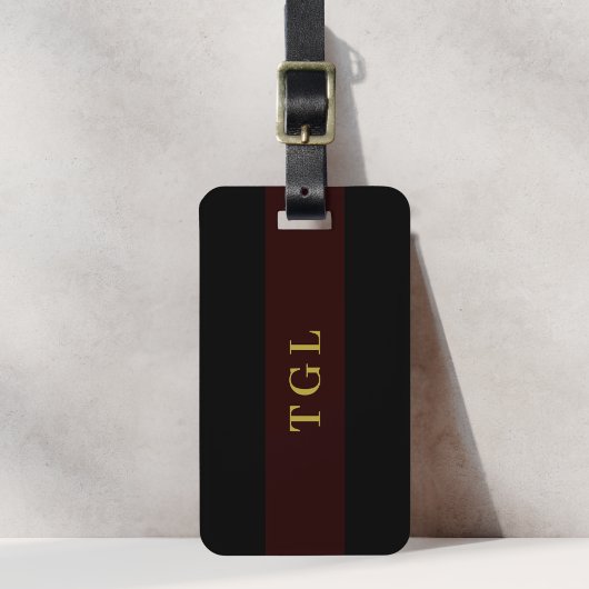 Étiquette de bagage à monogramme personnalisé avec