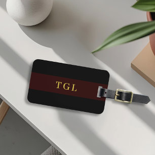 Étiquette de bagage à monogramme personnalisé avec
