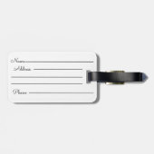 Étiquette de bagage à monogramme personnalisé Gren (Dos horizontal)