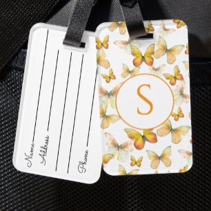 Étiquette de bagage à monogramme personnalisé Papi