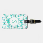 Étiquette de bagage à monogramme personnalisé Papi (Devant horizontal)