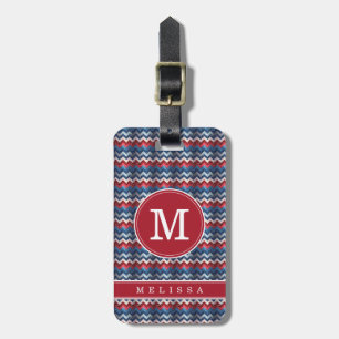 Étiquette de bagage à motif Chevron patriotique