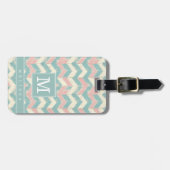 Étiquette de bagage à motif Chevron usé (Devant horizontal)