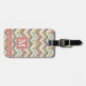 Étiquette de bagage à motif Chevron usé (Devant horizontal)