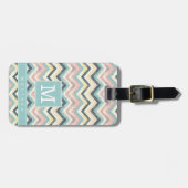 Étiquette de bagage à motif Chevron usé (Devant horizontal)