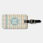 Étiquette de bagage à motif Chevron usé (Devant horizontal)