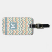Étiquette de bagage à motif Chevron usé (Devant horizontal)