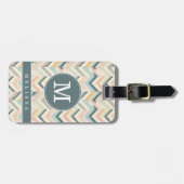 Étiquette de bagage à motif Chevron usé (Devant horizontal)