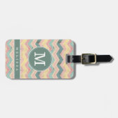 Étiquette de bagage à motif Chevron usé (Devant horizontal)