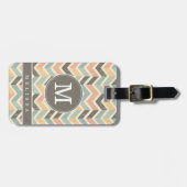 Étiquette de bagage à motif Chevron usé (Devant horizontal)