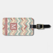 Étiquette de bagage à motif Chevron usé (Devant horizontal)