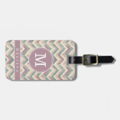 Étiquette de bagage à motif Chevron usé (Devant horizontal)