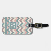 Étiquette de bagage à motif Chevron usé (Devant horizontal)