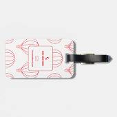 Étiquette de bagage à motif de ballon moderne (Dos horizontal)