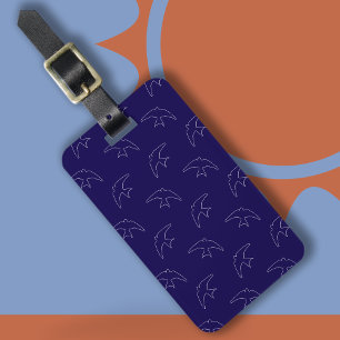 Étiquette de bagage à motif hirondelle bleue moder