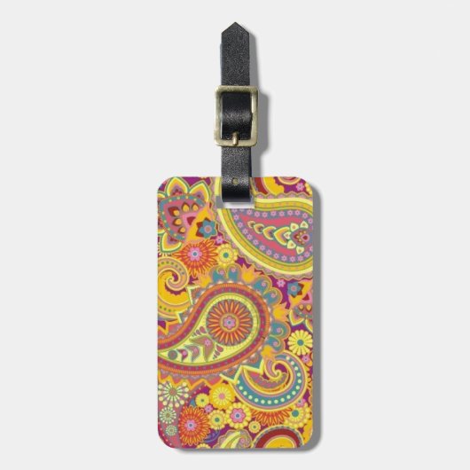 étiquette de bagage à motif paisley (Devant Vertical)