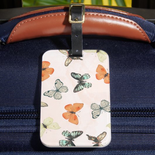 Étiquette de bagage à motif papillon mignon (Insitu Rectoal 2)