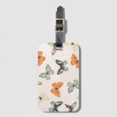Étiquette de bagage à motif papillon mignon (Devant Vertical)