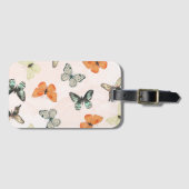 Étiquette de bagage à motif papillon mignon (Devant Horizontal)