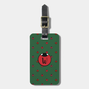 Étiquette de bagage à pois coccinelle