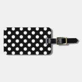 Étiquette de bagage à pois stylée grande (Devant horizontal)
