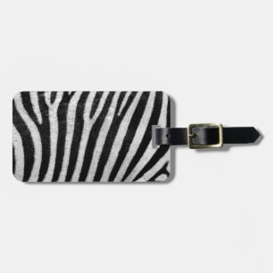 Étiquette de bagage à texture zèbre