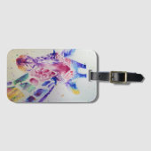 Étiquette de bagage à thème girafe mignon et drôle (Devant Horizontal)