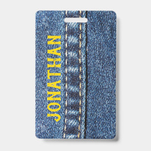 Étiquette de bagage / Badge en jeans