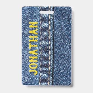 Étiquette de bagage / Badge en jeans