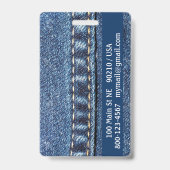 Étiquette de bagage / Badge en jeans (Arrière)