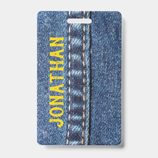 Étiquette de bagage / Badge en jeans (Avant)