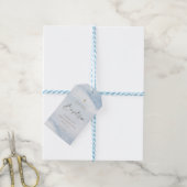Étiquette de bagage baptême garçon aquarelle bleue (Avec de laficelle)
