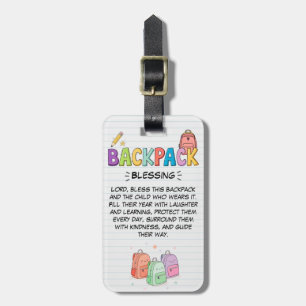 Étiquette de bagage Bénédiction Sac à dos pour enf