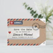 Étiquette de bagage carte de Colombie Save the Dat (Debout devant)