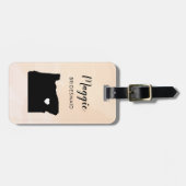 Étiquette de bagage carte de l'Oregon, Bienvenue à (Devant horizontal)