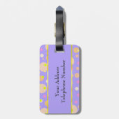 Étiquette de bagage de à petits pois de fille (Dos Vertical)