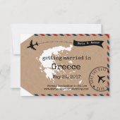 Étiquette de bagage de Grèce avec carte et date de (Dos)