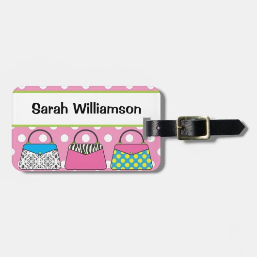 Étiquette de bagage de sac à main de bourse de (Devant horizontal)