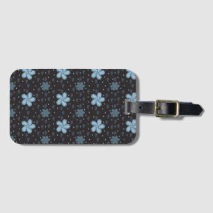 Étiquette de bagage designer à motifs Paisley noir