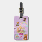 Étiquette de bagage lavande à l'esthétique Kawaii (Devant Vertical)