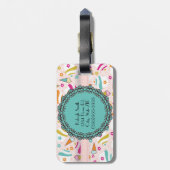 Étiquette de bagage monogramme à cupcake de glace  (Dos Vertical)