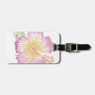 Étiquette de bagage personnalisée à l'aquarelle Hi
