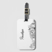 Étiquette de bagage personnalisée pour mariage à L (Devant Vertical)