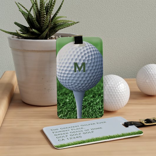 Étiquette de bagage pour sacs de golf à monogramme