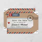 Étiquette de bagage Save the Date carte de Colombi (Devant / Derrière)