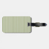 Étiquette de bagage vert olive à pois blancs (Dos horizontal)