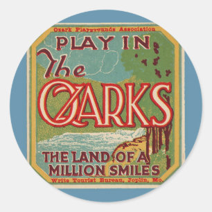 Étiquette de bagage Vintage voyage Ozarks