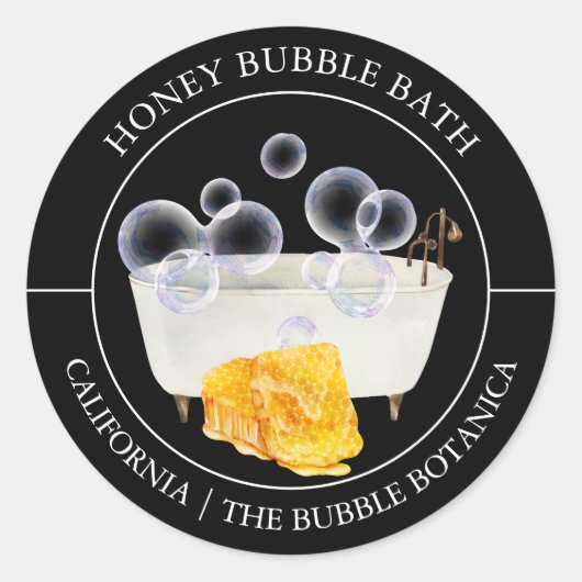 Étiquette de bain à bulle de miel (Devant)