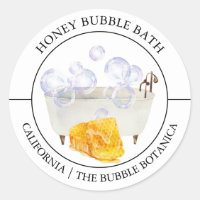 Étiquette de bain à bulle de miel