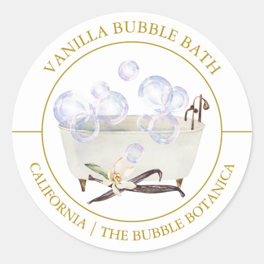 Étiquette de bain à bulle Vanilla (Devant)